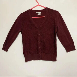 Van heusen Studio burgundy cardigan sweater Sz S
